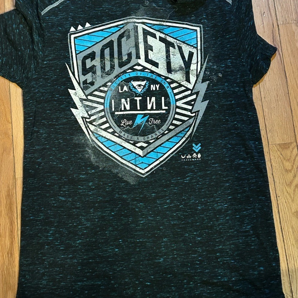 Society Black and Blue Graphic Tee  T49-45R